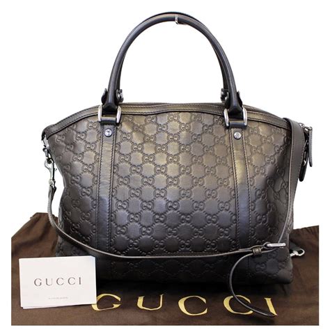 gucci ledertasche braun|Gucci leather shoulder bag.